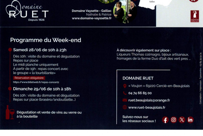 PORTES OUVERTES  28 & 29 JUIN 2025
