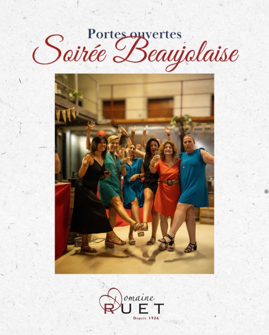 Soirée Beaujolais : Concert & Repas | à partir de 19h00 ! La soirée traditionnelle des Portes Ouvertes prend une dimension exceptionnelle cette année pour célébrer les 100 ans du domaine !
